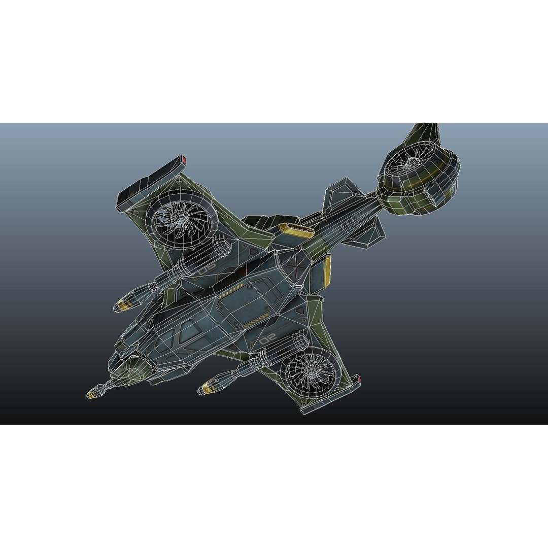 Scout Spaceship 3D Model – Low Poly Game Asset, FBX, Unity, Unreal Engine - View 44