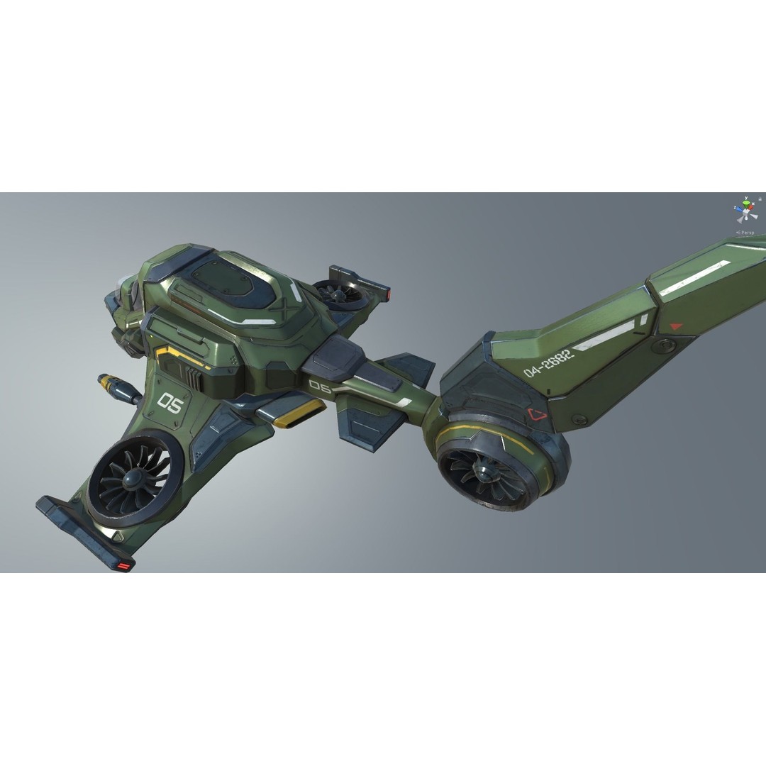 Scout Spaceship 3D Model – Low Poly Game Asset, FBX, Unity, Unreal Engine - View 47