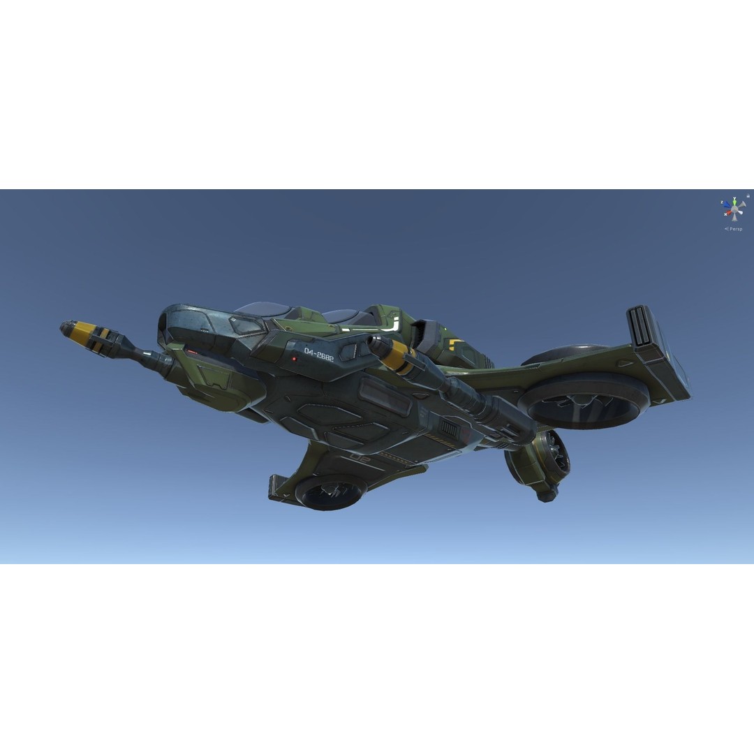 Scout Spaceship 3D Model – Low Poly Game Asset, FBX, Unity, Unreal Engine - View 48