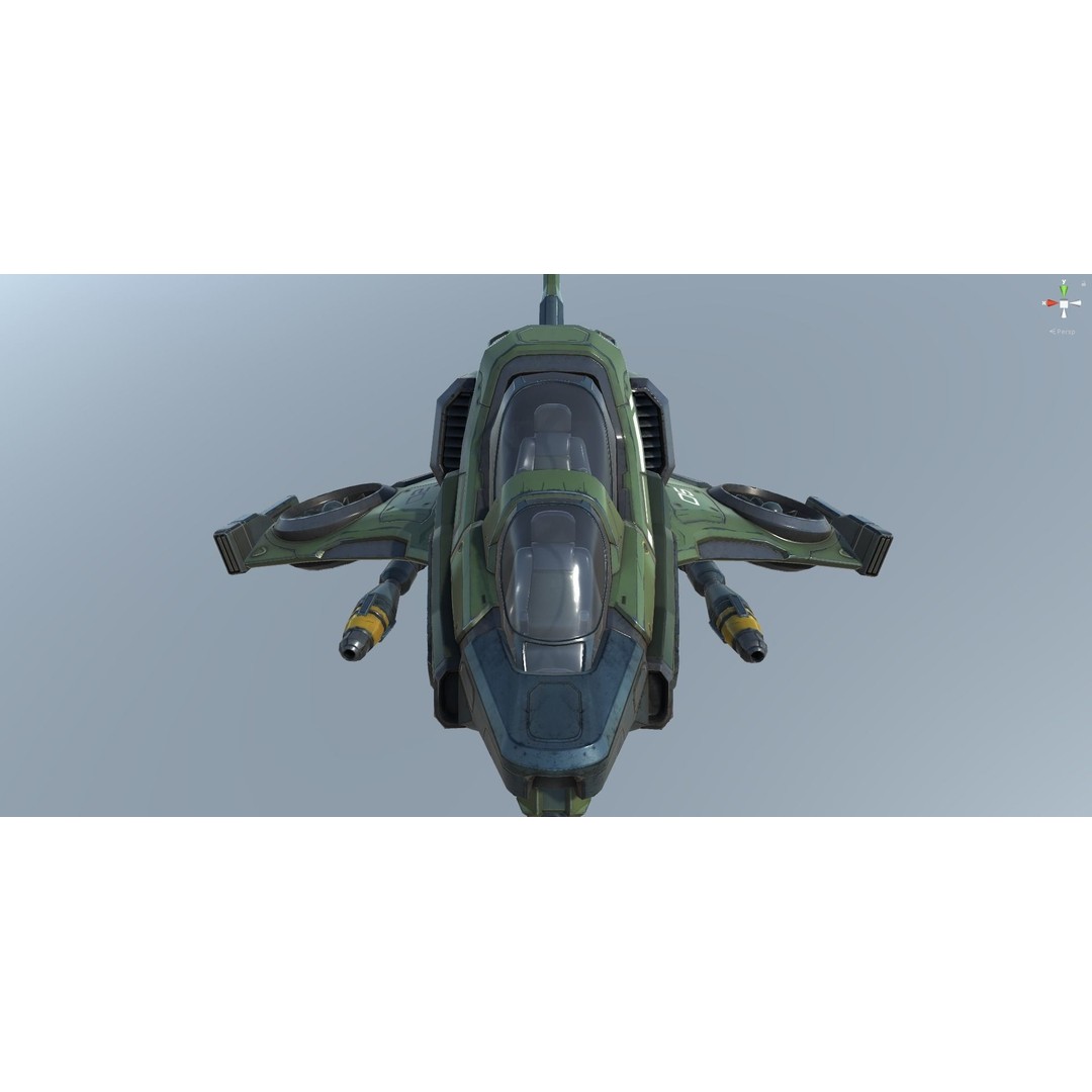 Scout Spaceship 3D Model – Low Poly Game Asset, FBX, Unity, Unreal Engine - View 49