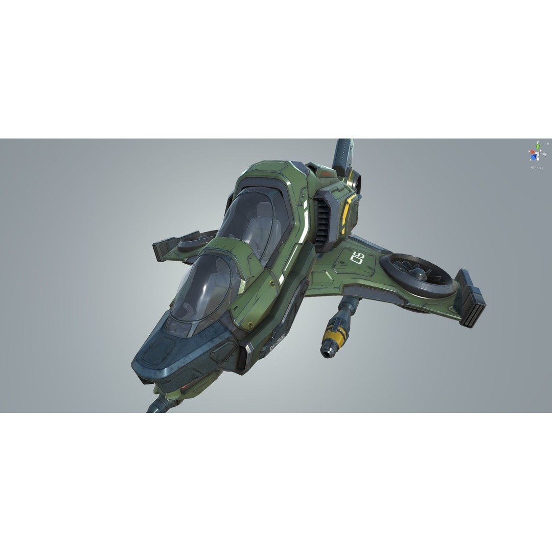 Scout Spaceship 3D Model – Low Poly Game Asset, FBX, Unity, Unreal Engine - View 50