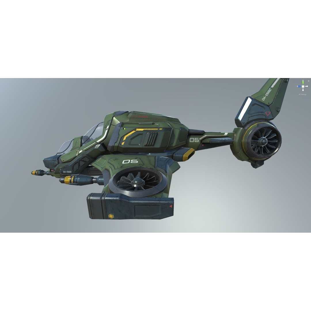 Scout Spaceship 3D Model – Low Poly Game Asset, FBX, Unity, Unreal Engine - View 51