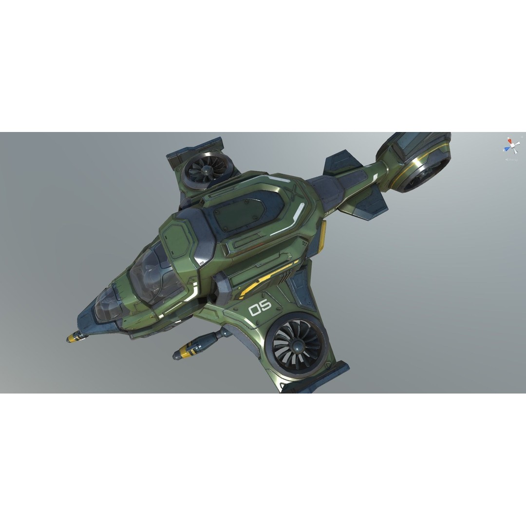 Scout Spaceship 3D Model – Low Poly Game Asset, FBX, Unity, Unreal Engine - View 52