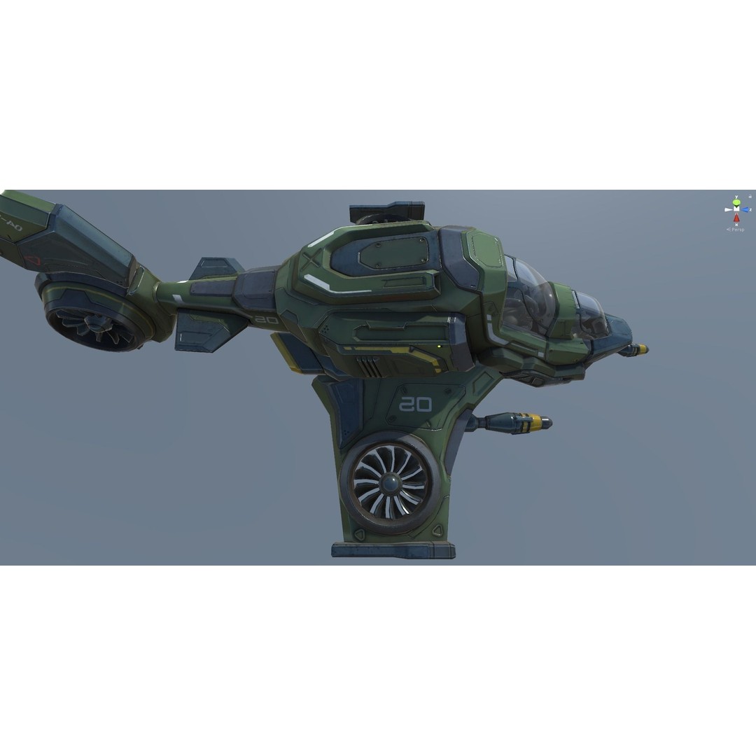 Scout Spaceship 3D Model – Low Poly Game Asset, FBX, Unity, Unreal Engine - View 55