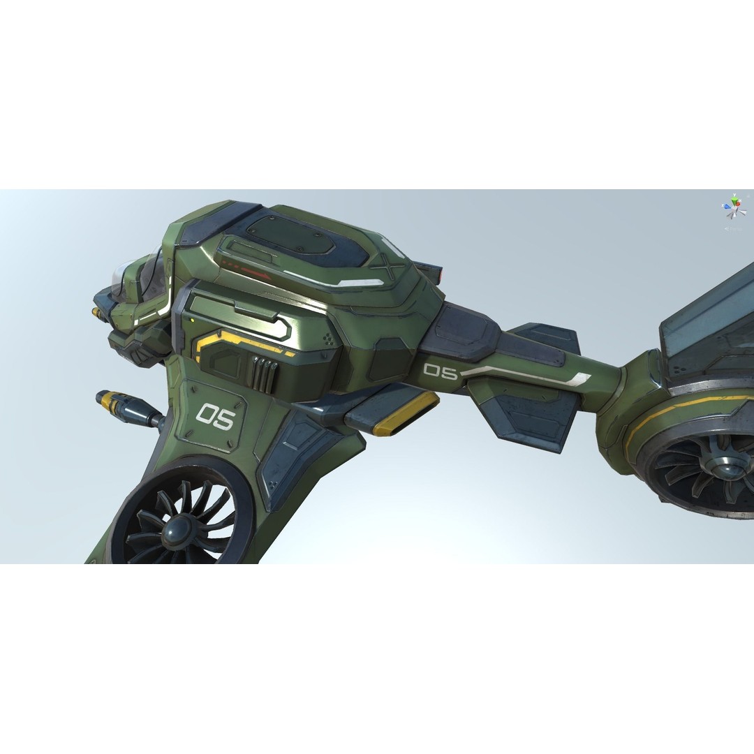 Scout Spaceship 3D Model – Low Poly Game Asset, FBX, Unity, Unreal Engine - View 56