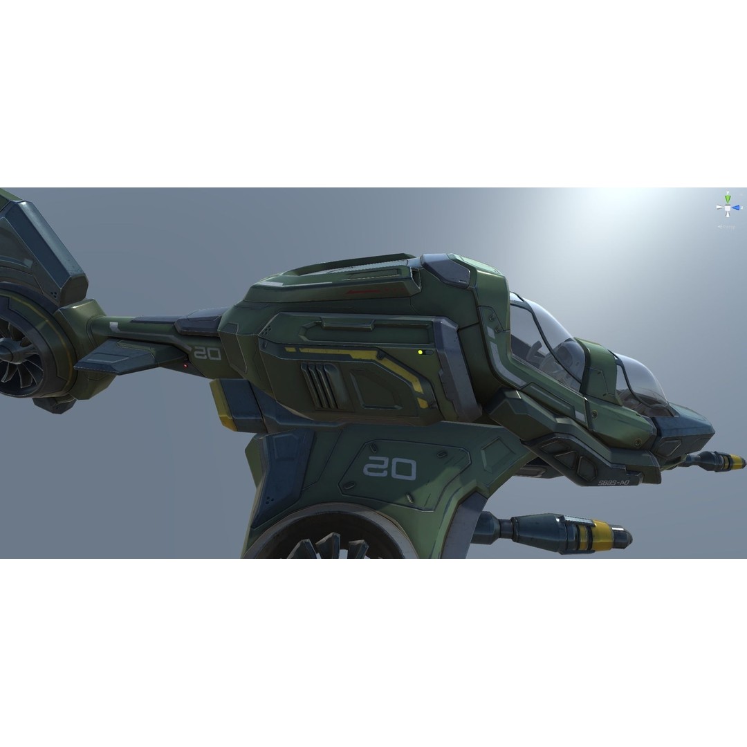Scout Spaceship 3D Model – Low Poly Game Asset, FBX, Unity, Unreal Engine - View 57