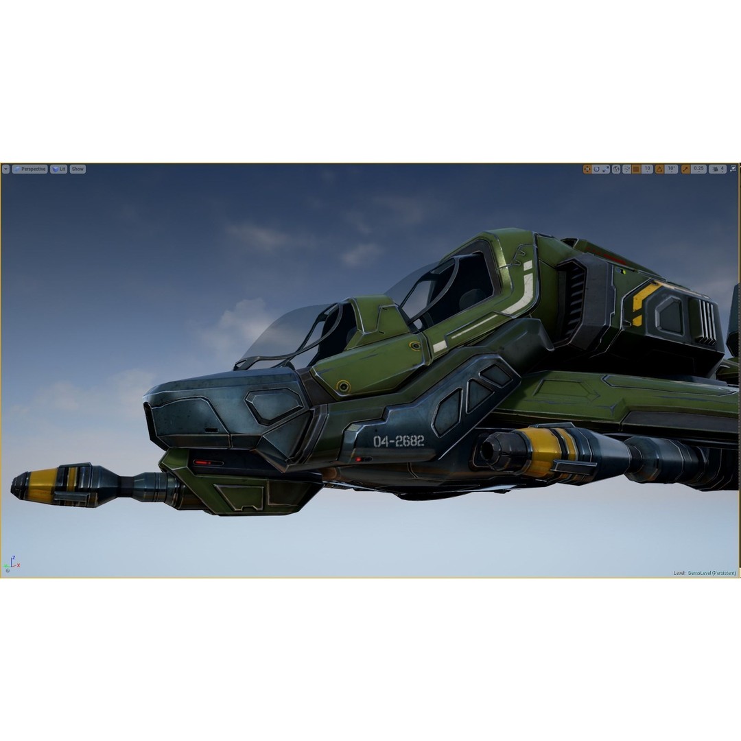 Scout Spaceship 3D Model – Low Poly Game Asset, FBX, Unity, Unreal Engine - View 8