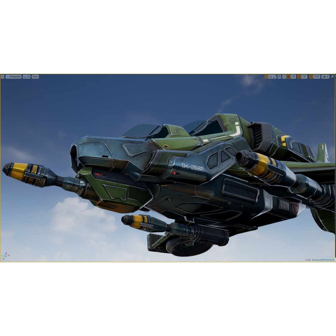 Scout Spaceship 3D Model – Low Poly Game Asset, FBX, Unity, Unreal Engine - View 9