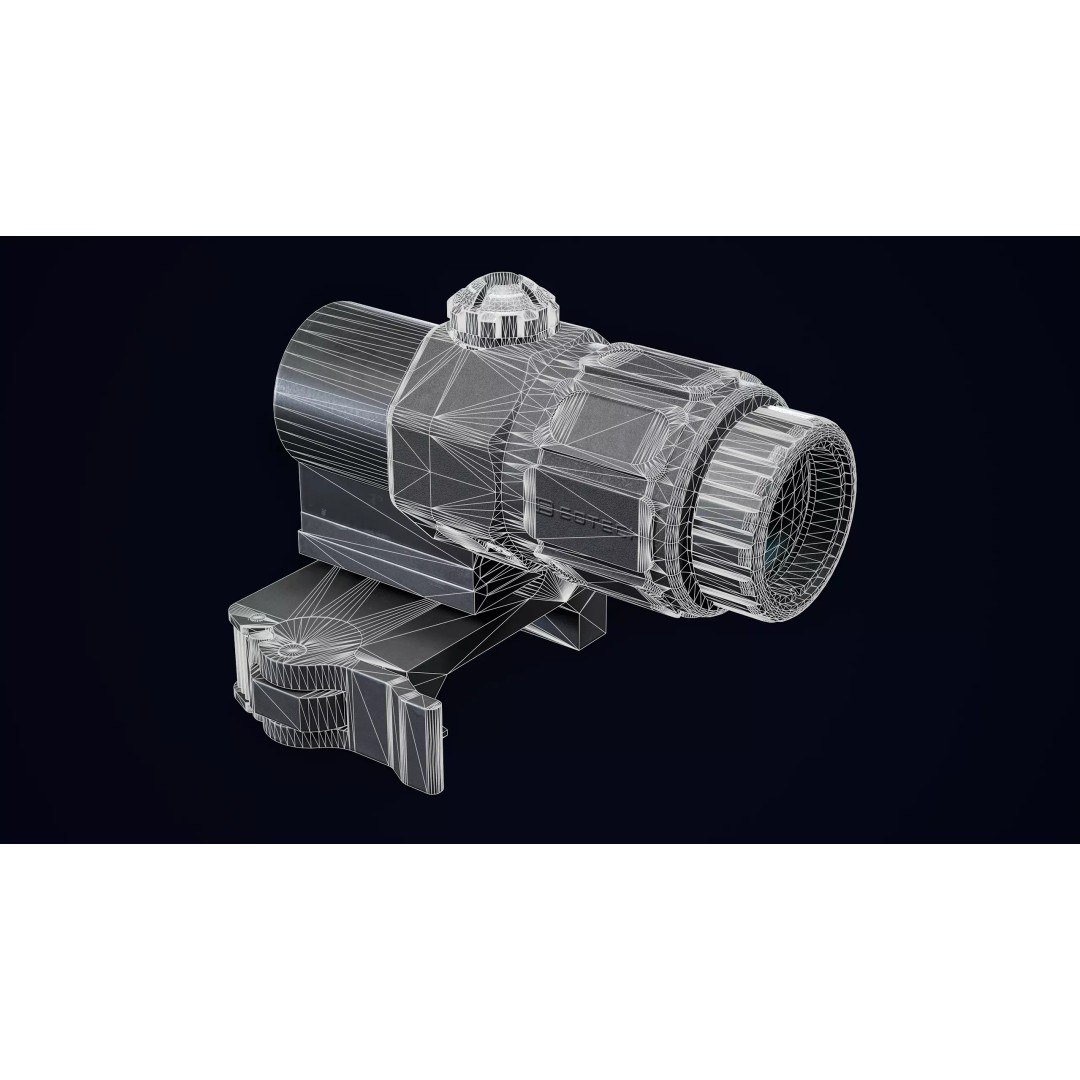 EoTech Megnifier 3D Model – Low Poly Military Scope, FBX & PBR Textures