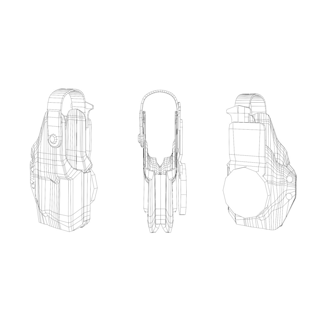 Blade-Tech Sig P320 Holster 3D Model – Low Poly Game Asset, FBX