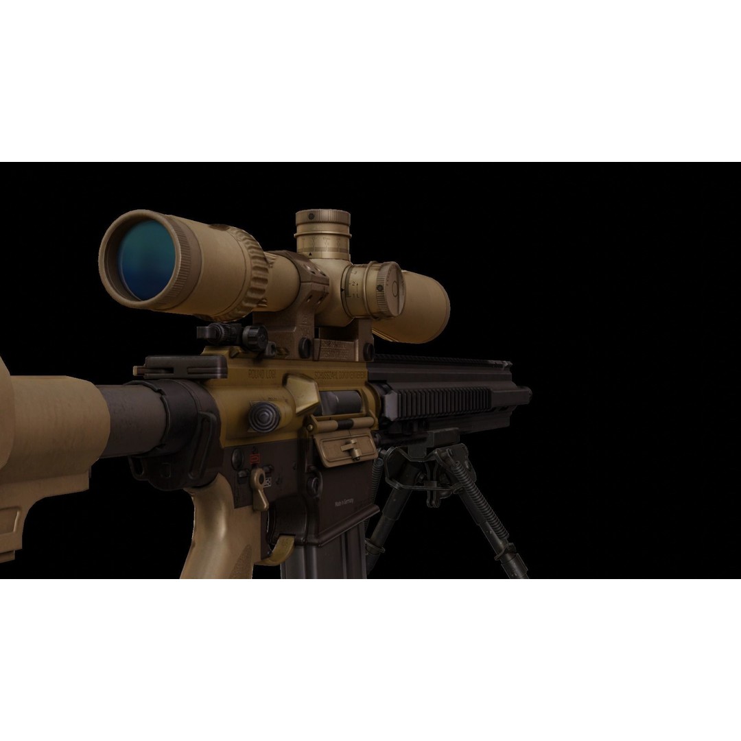G28 Precision Rifle 3D Model – Low Poly Military Asset, FBX - View 6