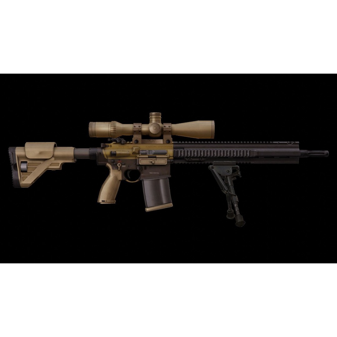 G28 Precision Rifle 3D Model – Low Poly Military Asset, FBX - View 7