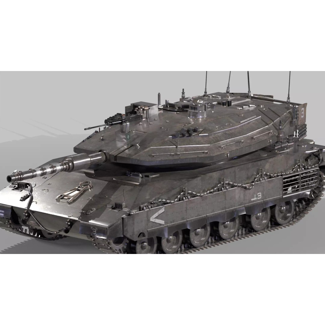 Merkava Mk4 3D Model – High Poly PBR Tank Asset, FBX - View 2