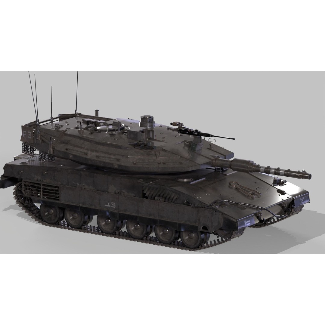 Merkava Mk4 3D Model – High Poly PBR Tank Asset, FBX - View 3