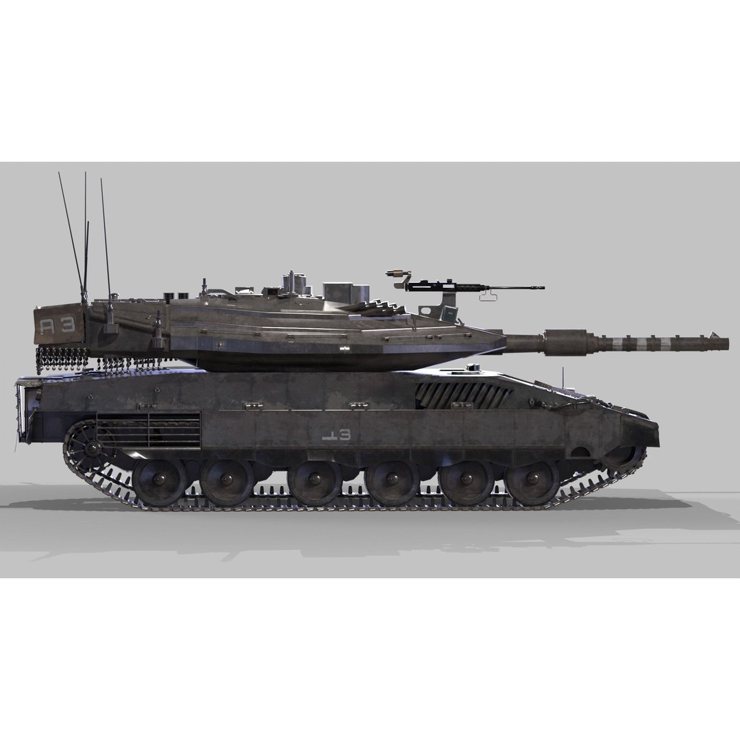 Merkava Mk4 3D Model – High Poly PBR Tank Asset, FBX - View 4