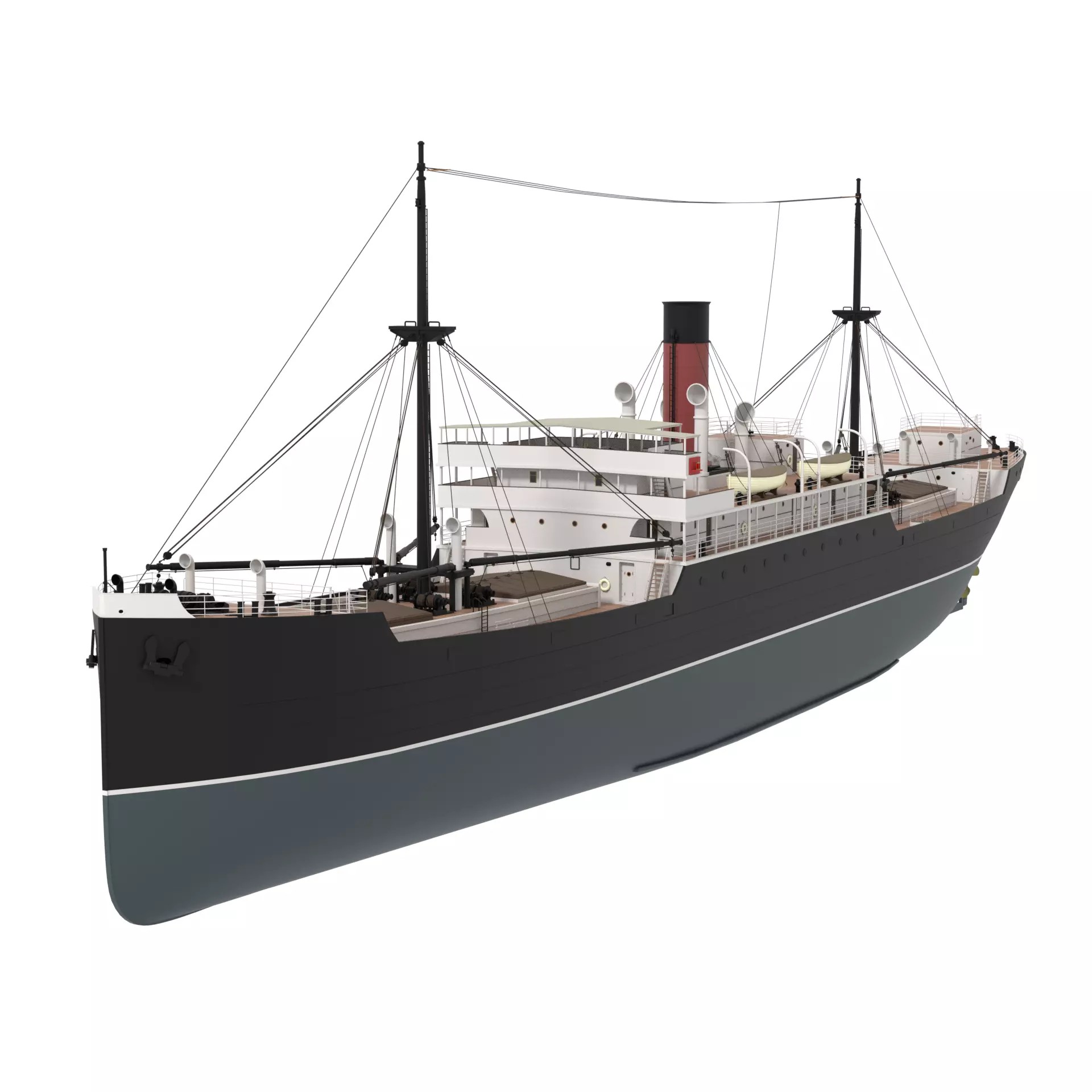 Steam Ship Collection - Game-Ready 3D Model - View 12