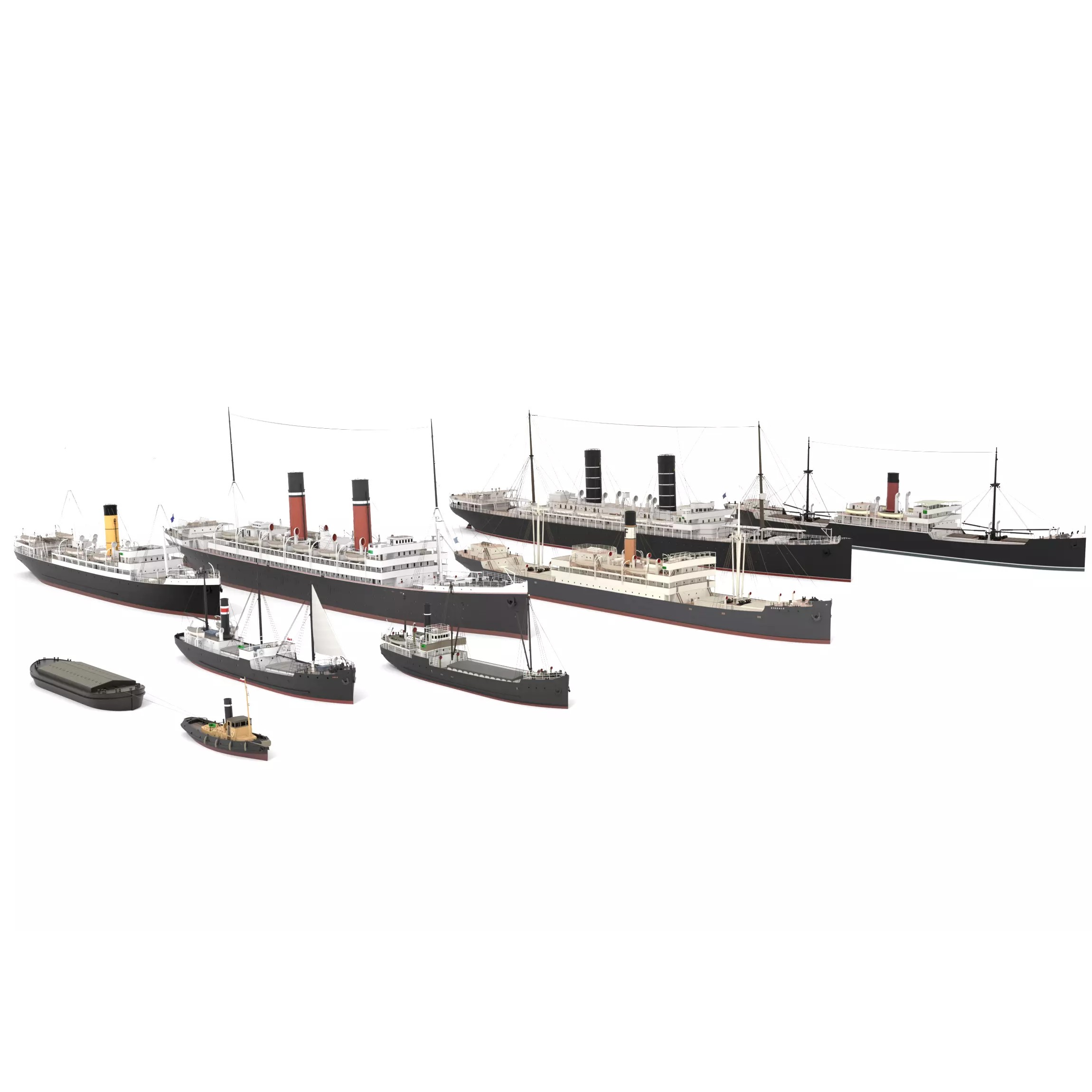 Steam Ship Collection - Game-Ready 3D Model - View 3