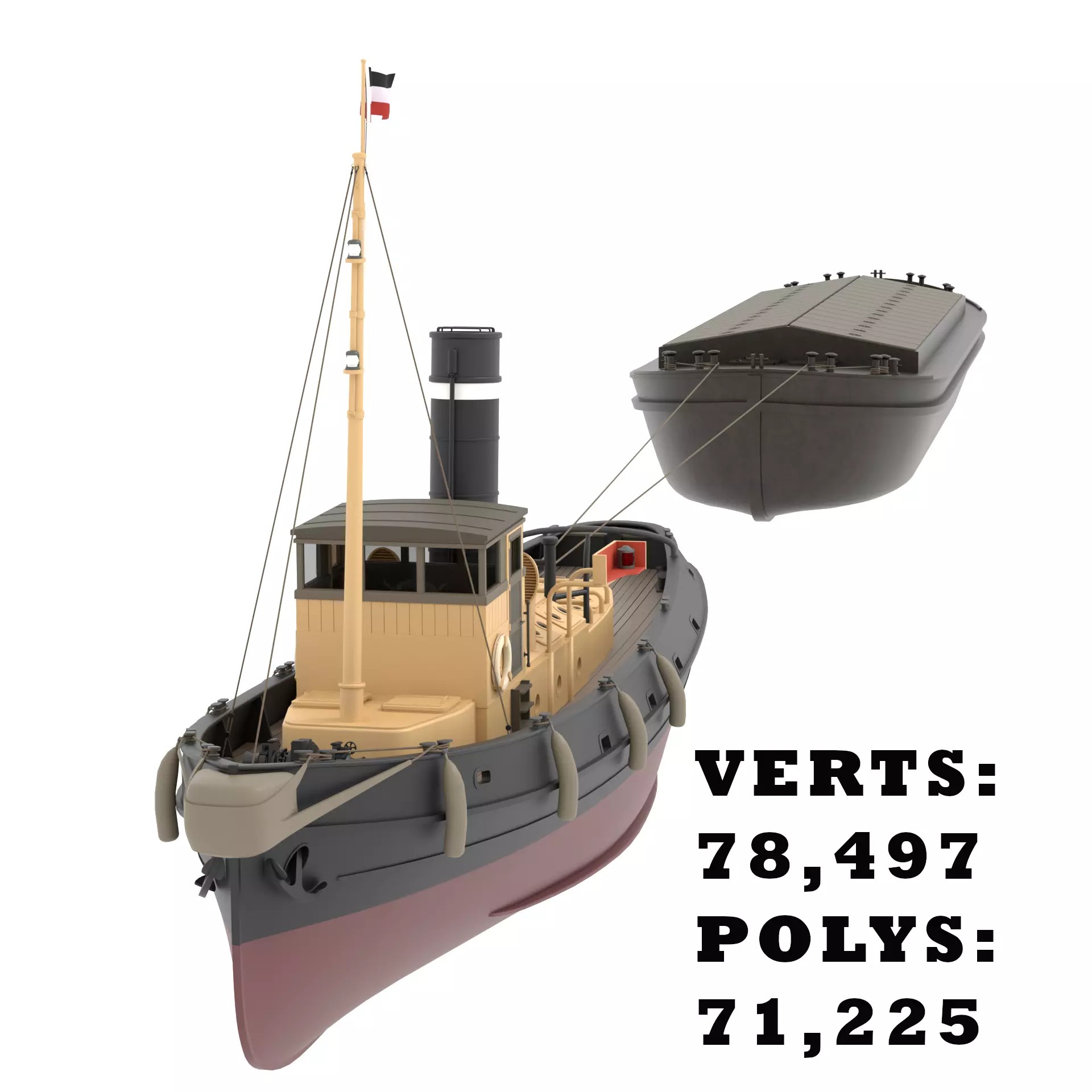 Steam Ship Collection - Game-Ready 3D Model - View 35