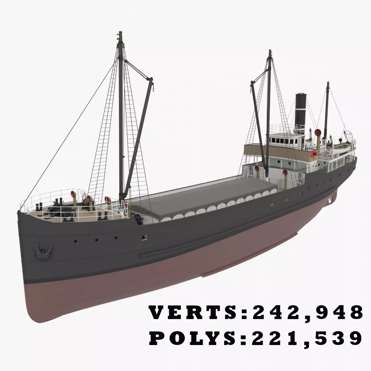 Steam Ship Collection - Game-Ready 3D Model - View 38