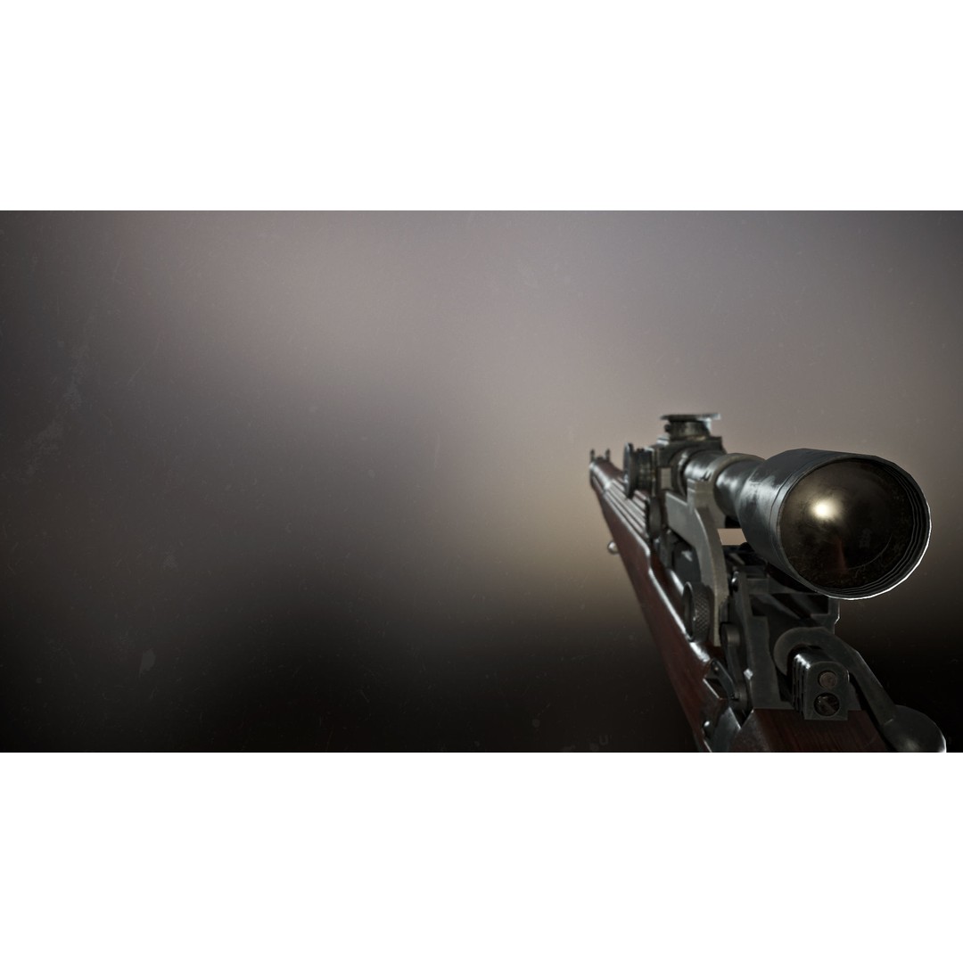 Lee-Enfield No4 Rifle 3D Model – Low Poly Game Asset, FBX, OBJ, Rigged - View 7
