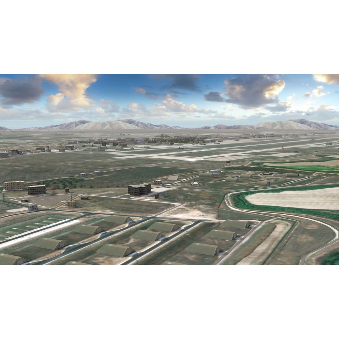Air Base 3D Model – Low Poly Military Scene with B52 Bombers - View 13