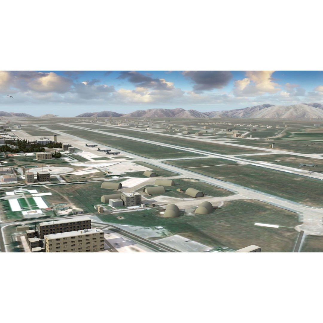 Air Base 3D Model – Low Poly Military Scene with B52 Bombers - View 15