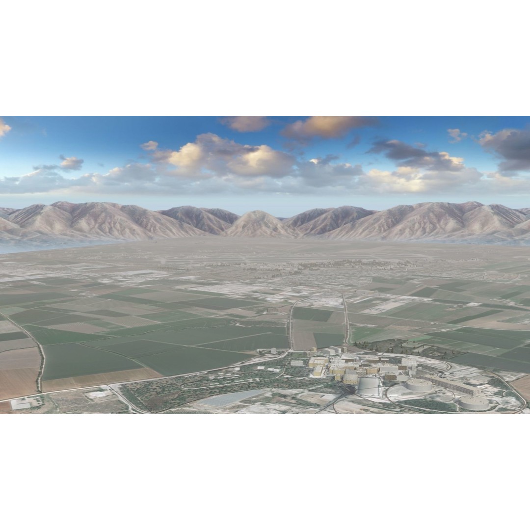Air Base 3D Model – Low Poly Military Scene with B52 Bombers - View 18