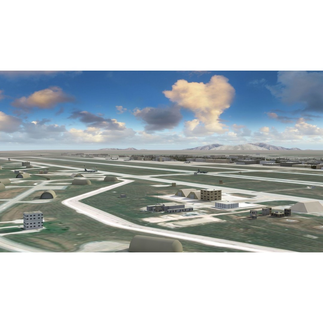 Air Base 3D Model – Low Poly Military Scene with B52 Bombers - View 19