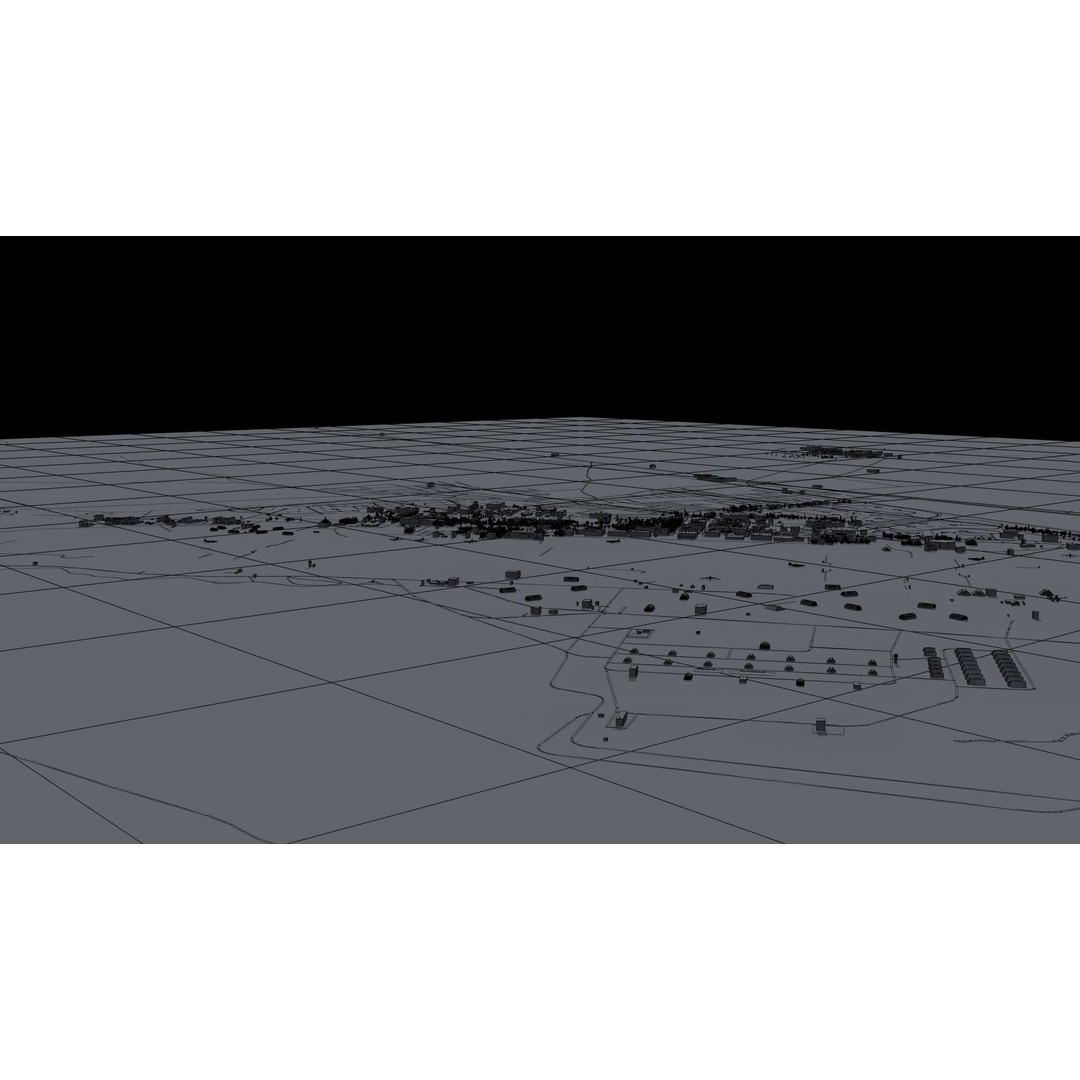 Air Base 3D Model – Low Poly Military Scene with B52 Bombers - View 32