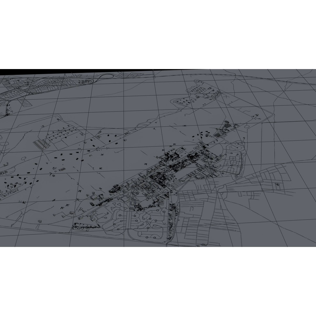 Air Base 3D Model – Low Poly Military Scene with B52 Bombers - View 36