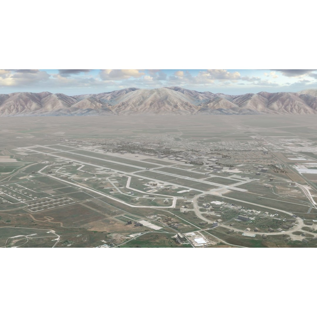 Air Base 3D Model – Low Poly Military Scene with B52 Bombers - View 7