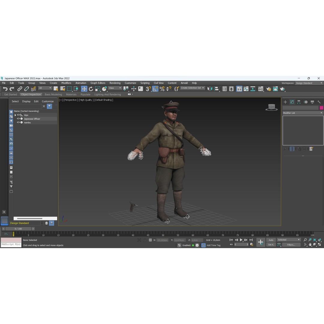 Japanese Officer 3D Model – Low Poly Rigged Character with Animations - View 15