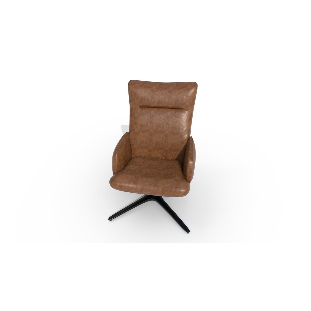 Swivel Base Chair 3D Model – Modern Leather Accent Armchair, FBX