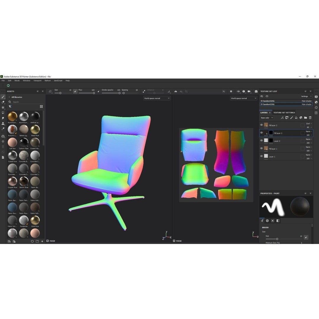 Swivel Base Chair 3D Model – Modern Leather Accent Armchair, FBX - View 11
