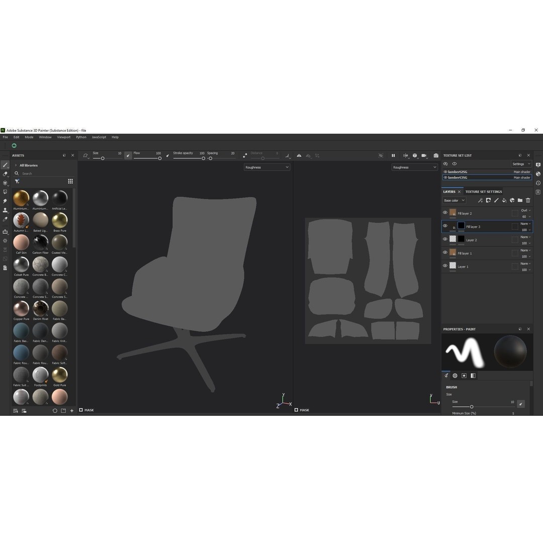 Swivel Base Chair 3D Model – Modern Leather Accent Armchair, FBX - View 14