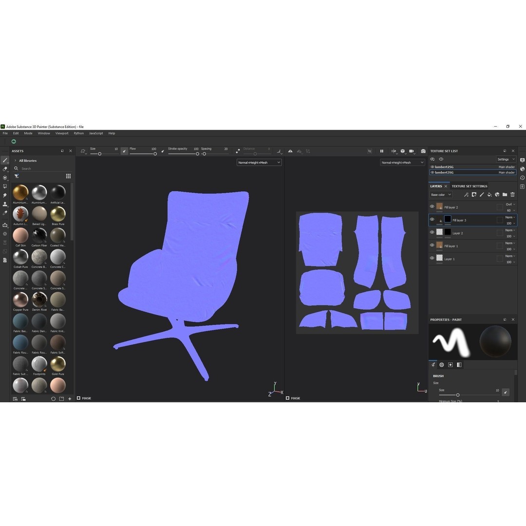 Swivel Base Chair 3D Model – Modern Leather Accent Armchair, FBX - View 15