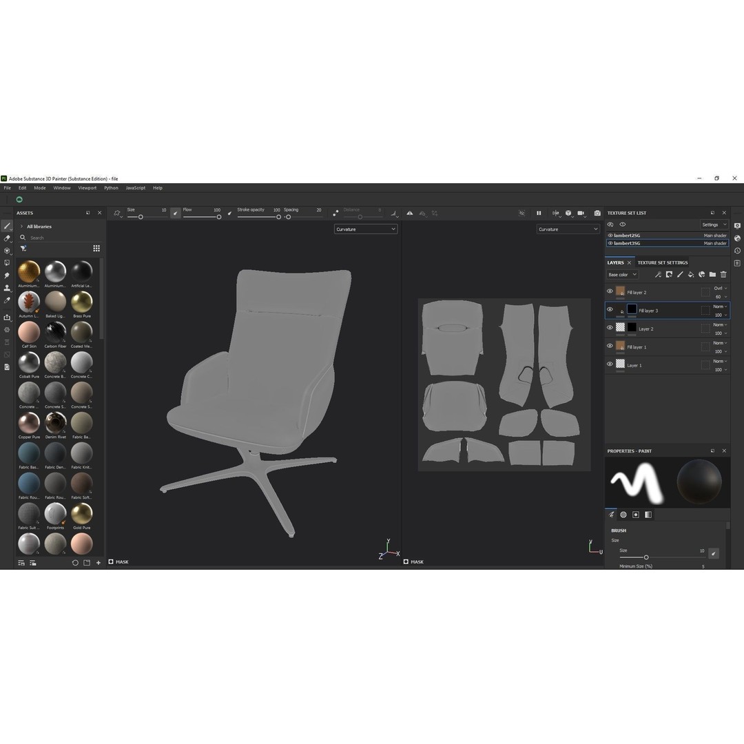 Swivel Base Chair 3D Model – Modern Leather Accent Armchair, FBX - View 16