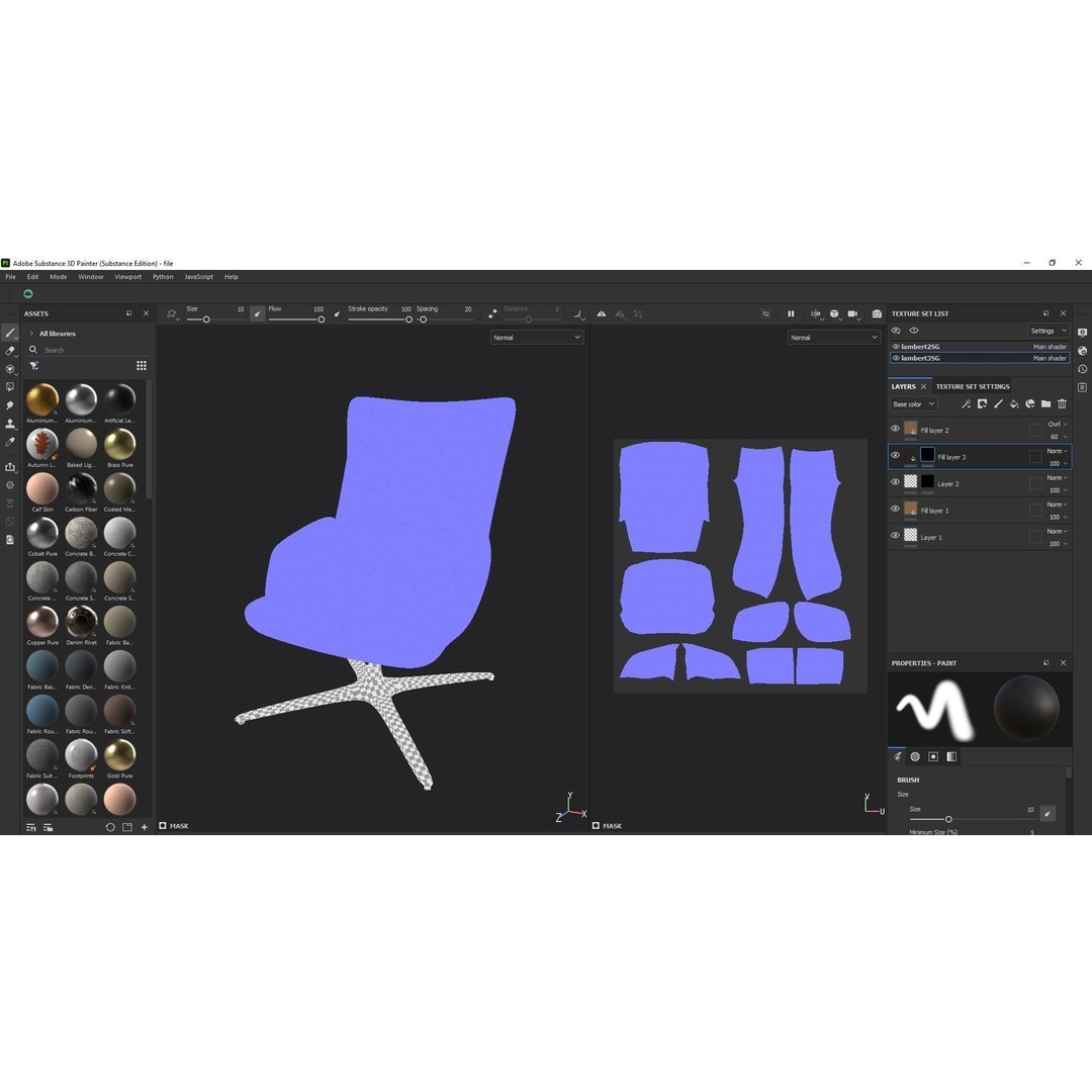 Swivel Base Chair 3D Model – Modern Leather Accent Armchair, FBX - View 18