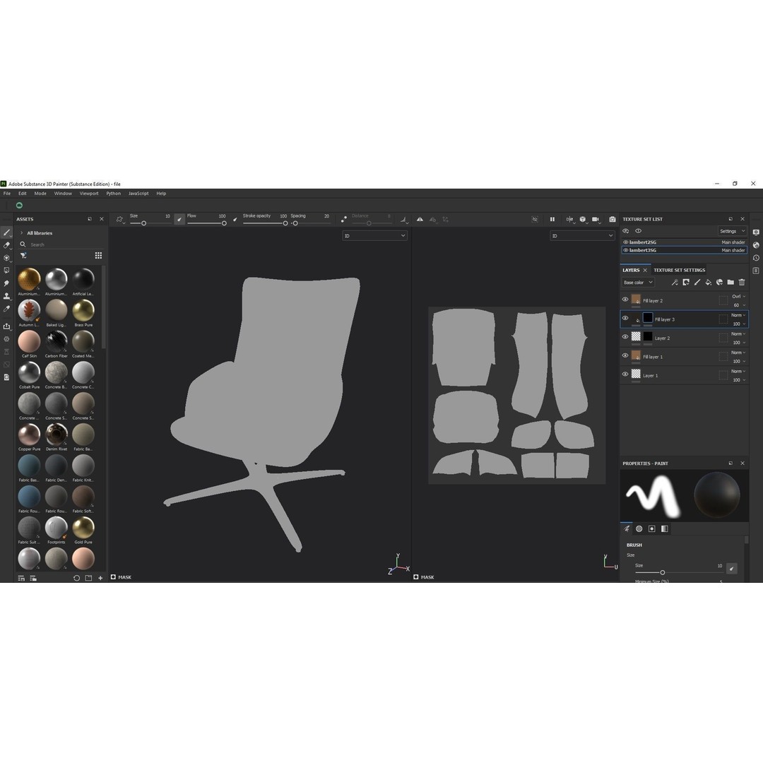 Swivel Base Chair 3D Model – Modern Leather Accent Armchair, FBX - View 19