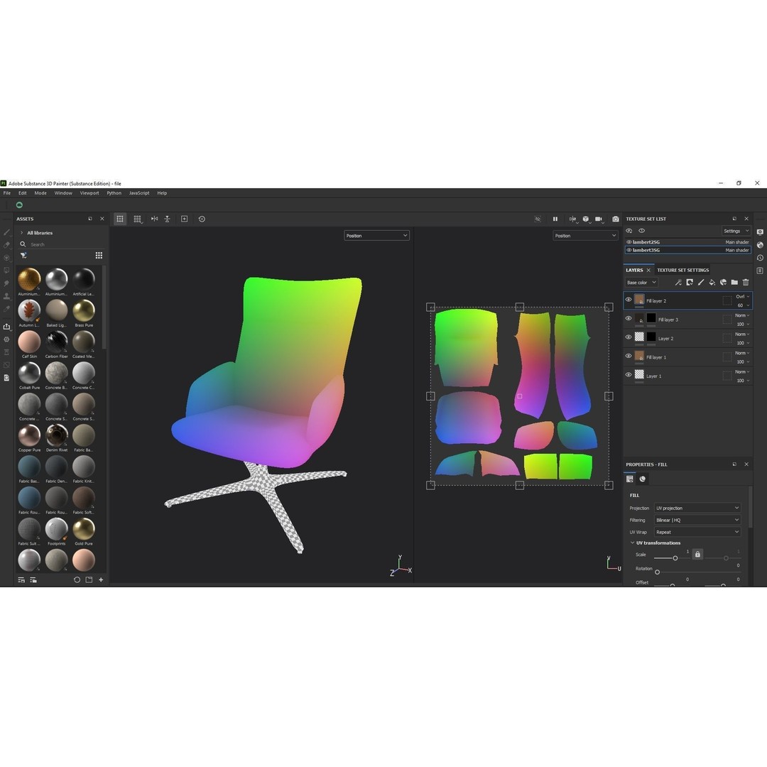 Swivel Base Chair 3D Model – Modern Leather Accent Armchair, FBX - View 20