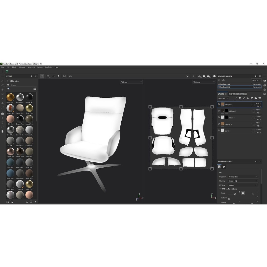 Swivel Base Chair 3D Model – Modern Leather Accent Armchair, FBX - View 22