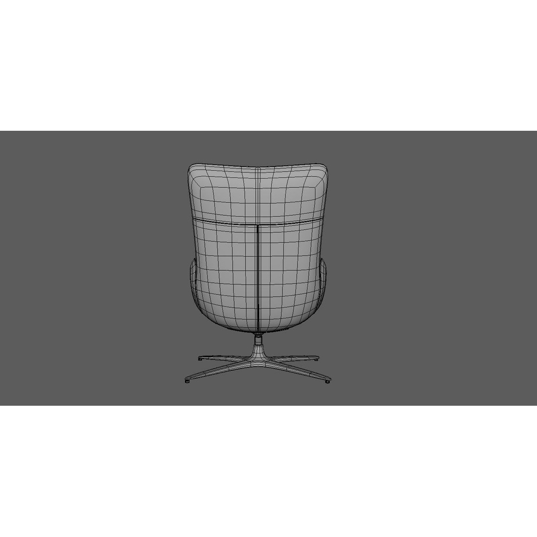Swivel Base Chair 3D Model – Modern Leather Accent Armchair, FBX - View 25