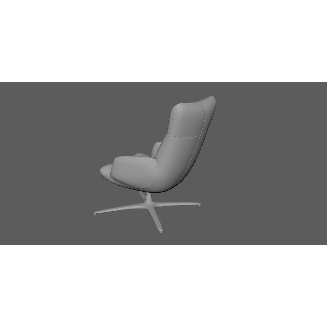 Swivel Base Chair 3D Model – Modern Leather Accent Armchair, FBX - View 26