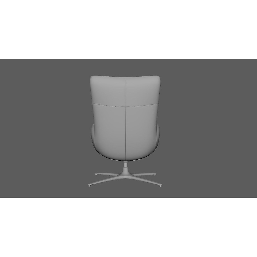 Swivel Base Chair 3D Model – Modern Leather Accent Armchair, FBX - View 29
