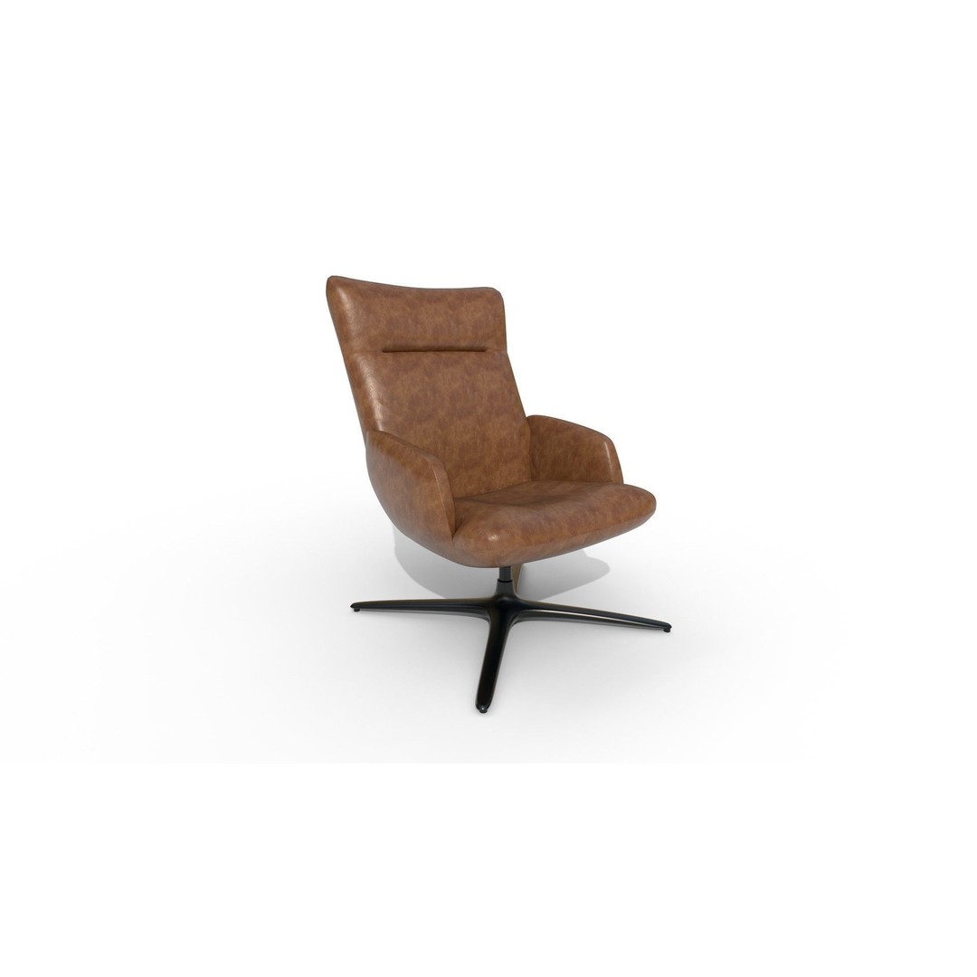 Swivel Base Chair 3D Model – Modern Leather Accent Armchair, FBX - View 30