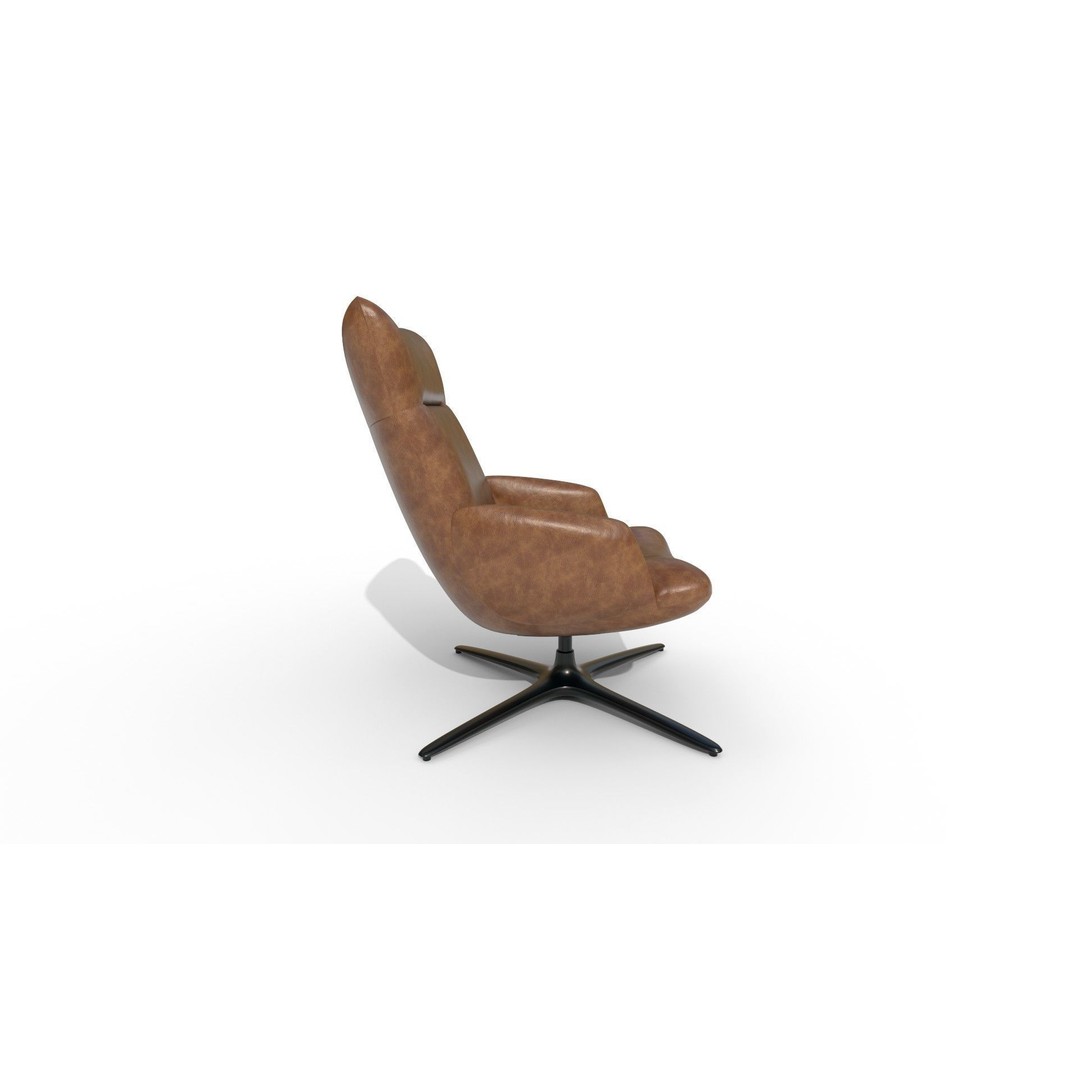 Swivel Base Chair 3D Model – Modern Leather Accent Armchair, FBX - View 33