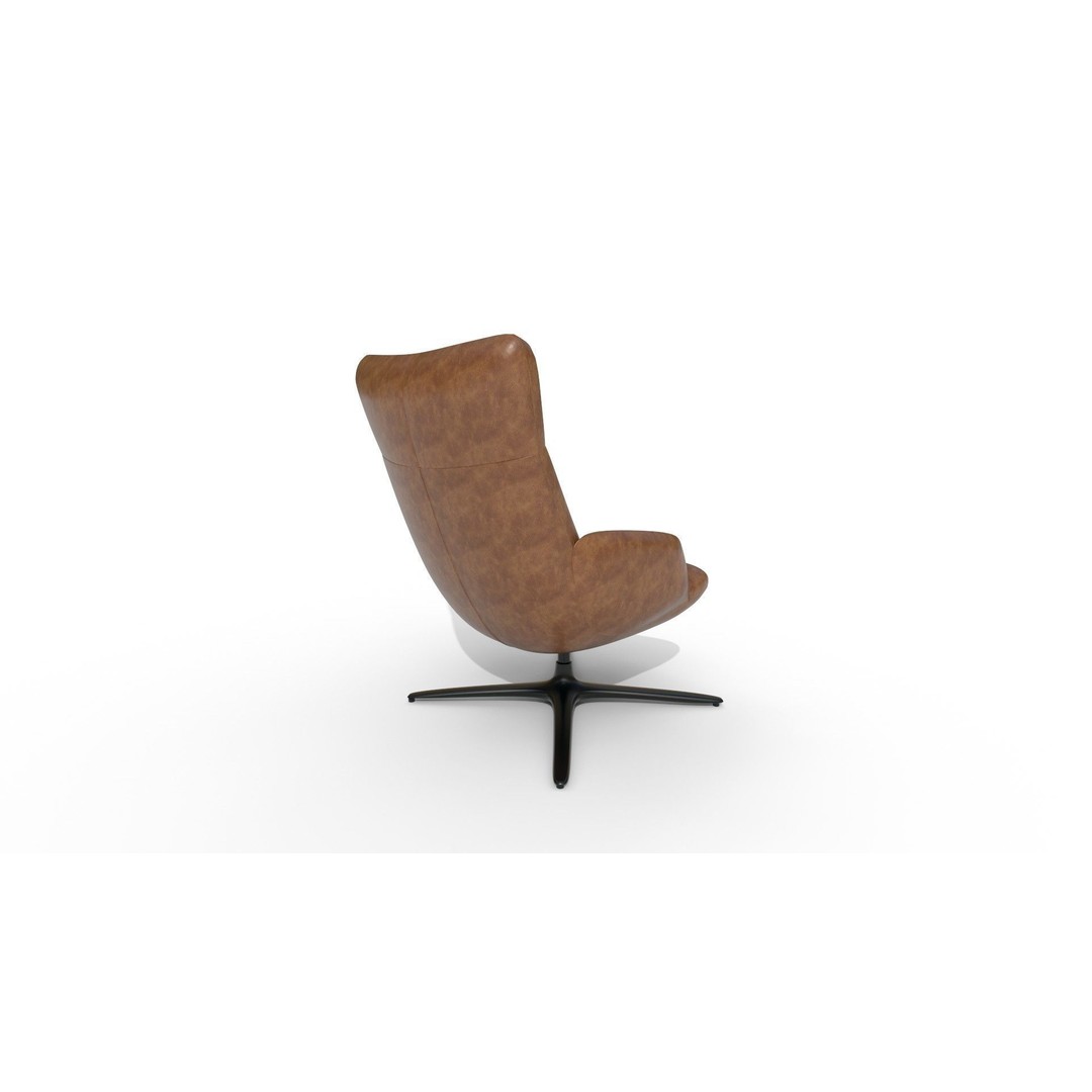 Swivel Base Chair 3D Model – Modern Leather Accent Armchair, FBX - View 34