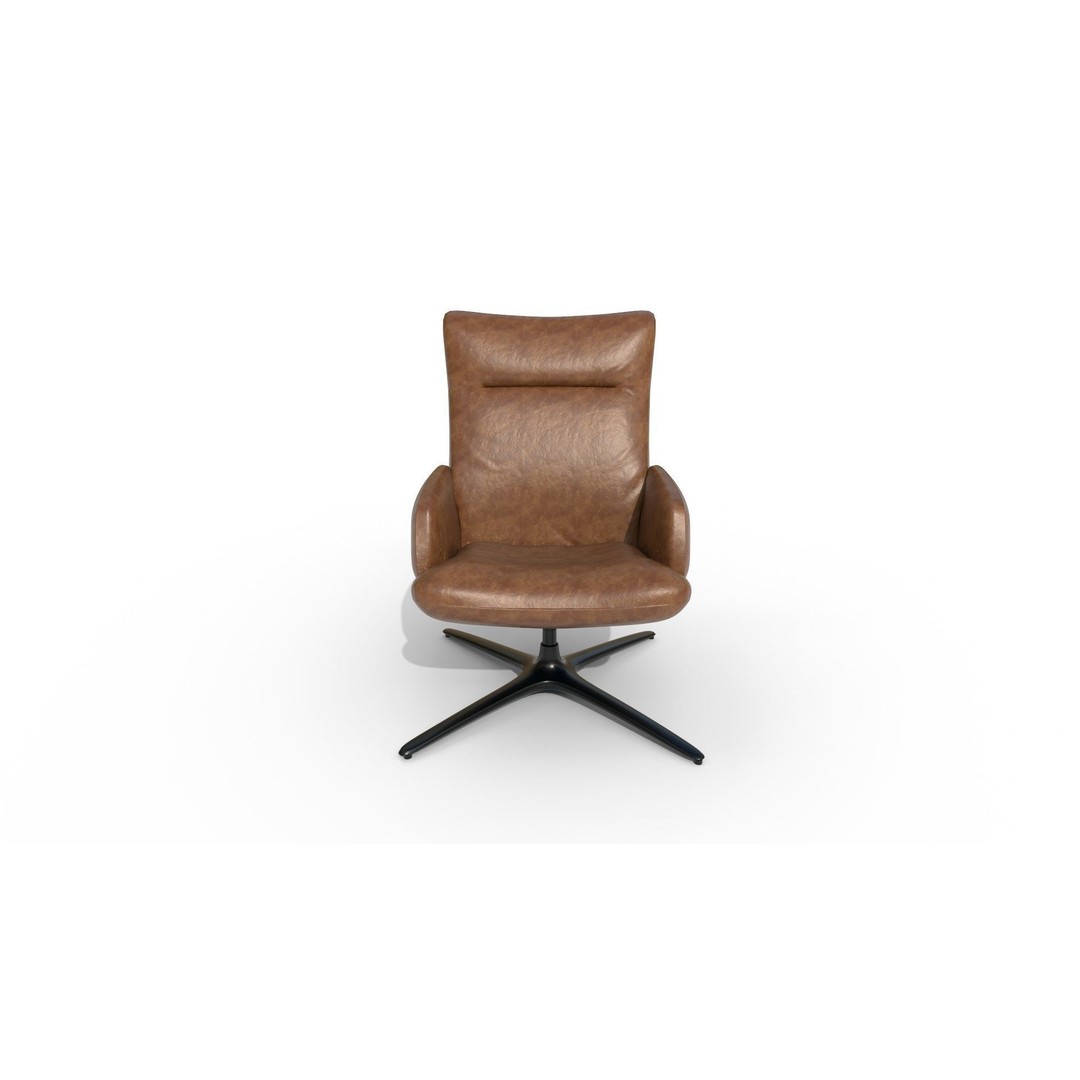 Swivel Base Chair 3D Model – Modern Leather Accent Armchair, FBX - View 35