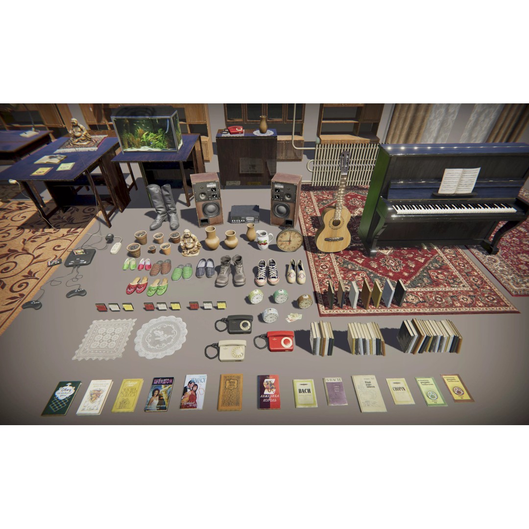 Old Interior Props Pack 3D Model – Low Poly Realistic Assets for Unity - View 3