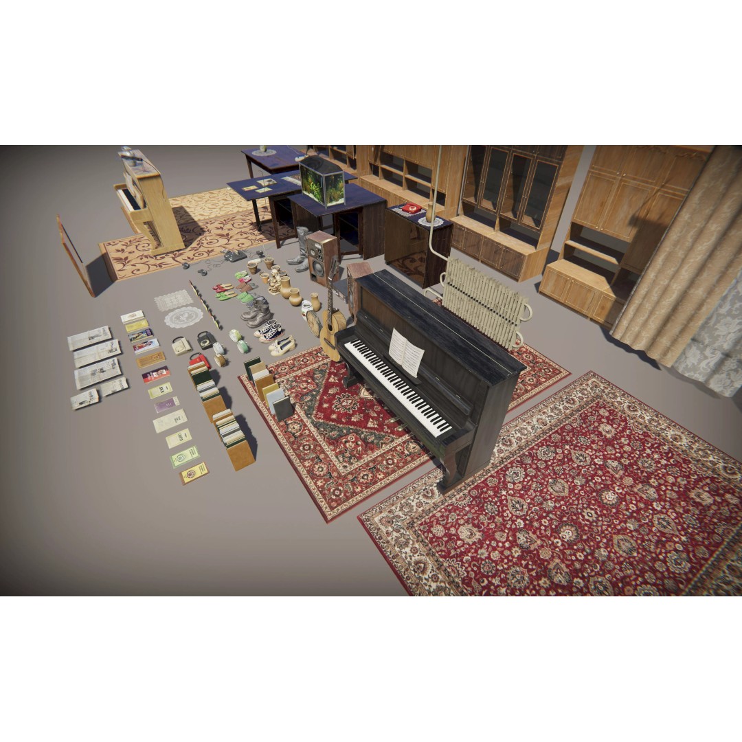Old Interior Props Pack 3D Model – Low Poly Realistic Assets for Unity - View 42